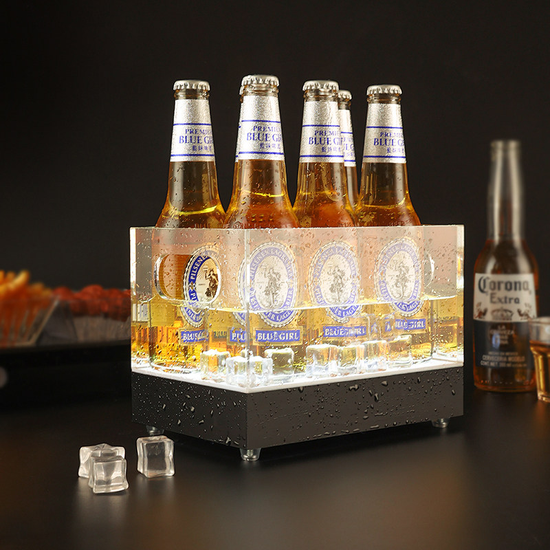 ktv酒吧专用冰桶长方形冰槽酒框led香槟桶高颜值摆件发光啤酒冰桶