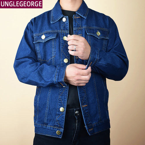 棉质牛仔夹克男春秋季厚款男士外套中年爸爸装牛仔褂工作服上衣男 - 封面