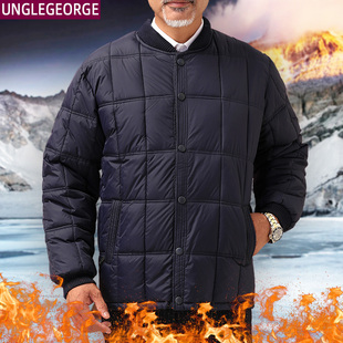 宽松中老年人棉袄 羽绒棉服轻薄保暖工作服内穿棉衣男大码 男士 冬季