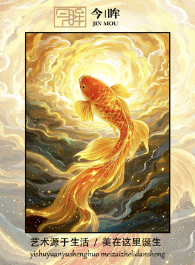 锦鲤十字绣2025年新款线绣客厅小件中式鲤鱼玄关竖版挂画手工刺绣