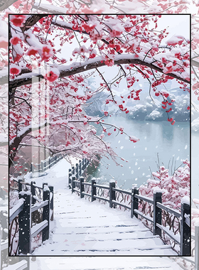 治愈系冬日梅花十字绣2024新款线绣客厅小件玄关餐厅风景手工刺绣
