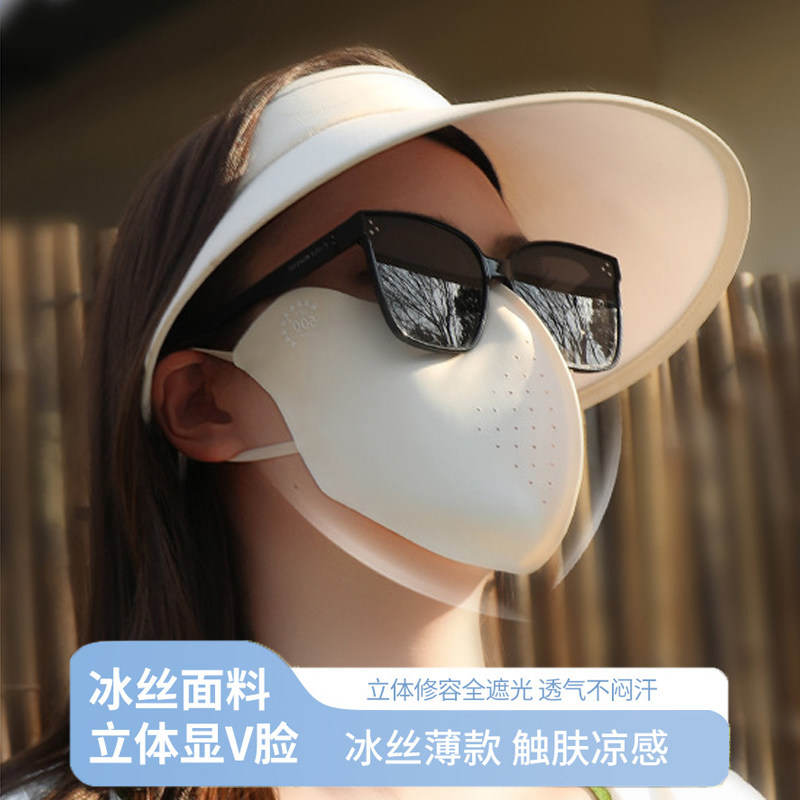女士无痕防晒面罩女防紫外线户外遮阳口罩脸罩夏季骑行防晒脸基尼