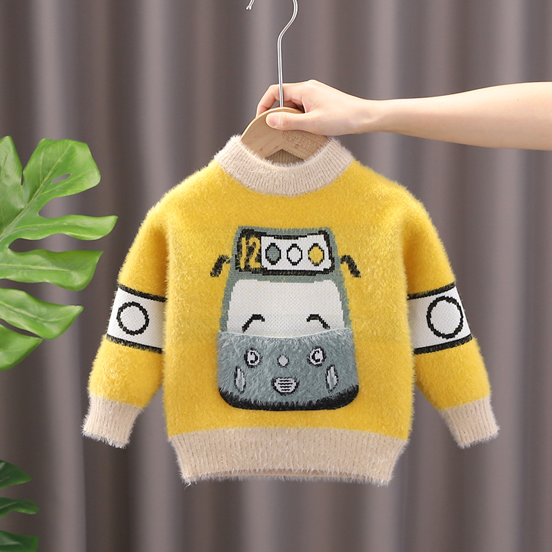 水貂绒毛衣男童洋气针织衫上衣