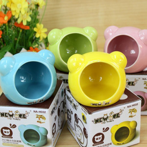 小宠用品玩具仓鼠小窝瓷窝乘凉大口猫头消暑降温屋小房子仓鼠用品