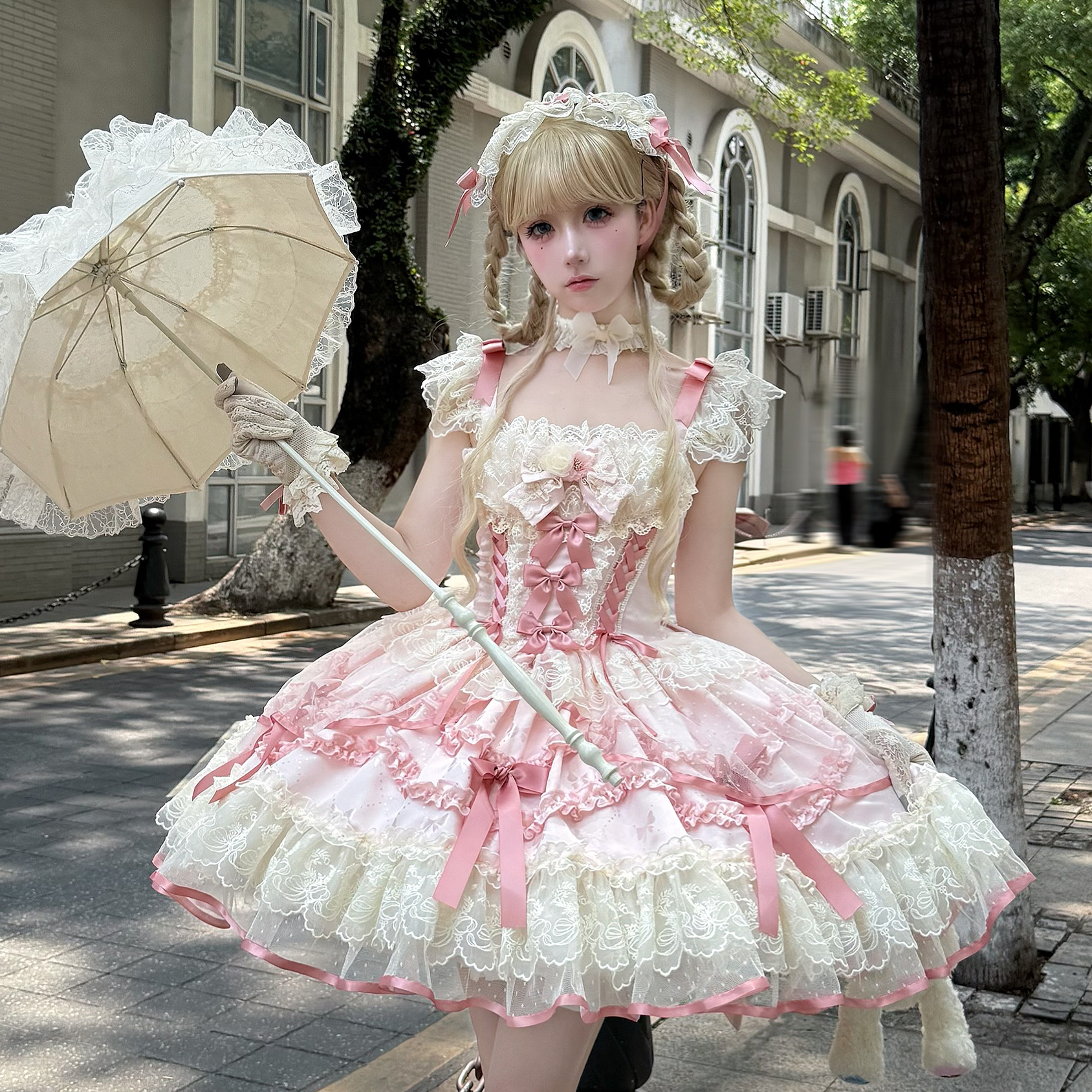 梦呓蝶原创设计新品Lolita洋装芭蕾风吊带连衣裙生日礼服公主裙lo