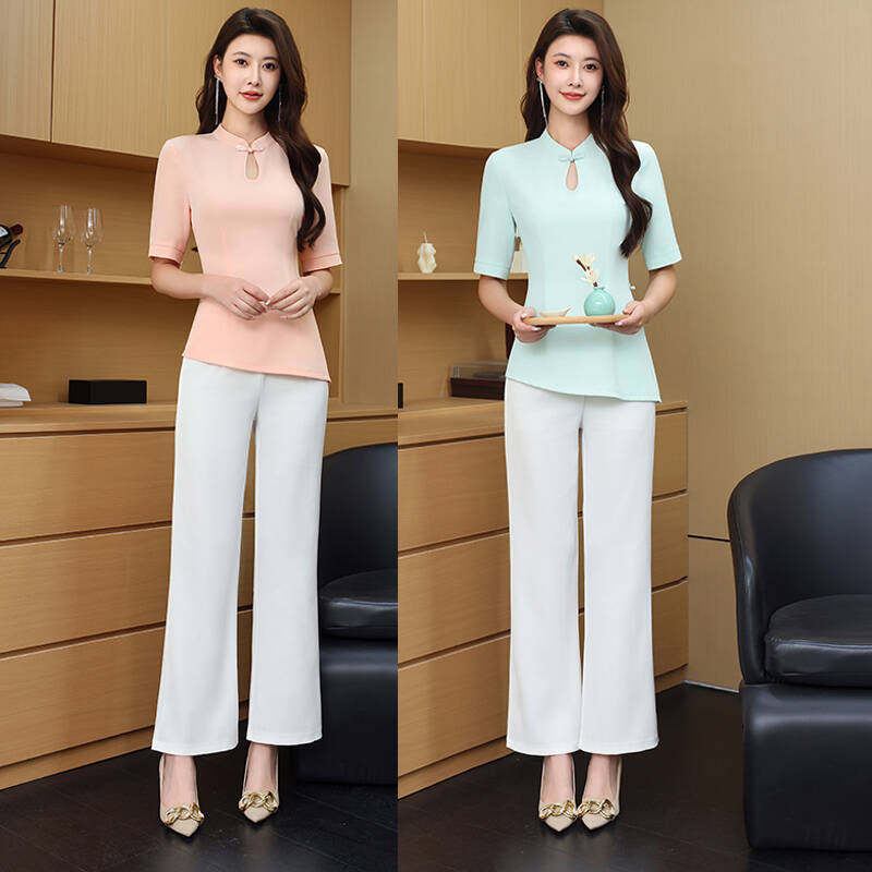 国风新中式2026新款高端气质酒店工作服女技师套装美容院工作制服