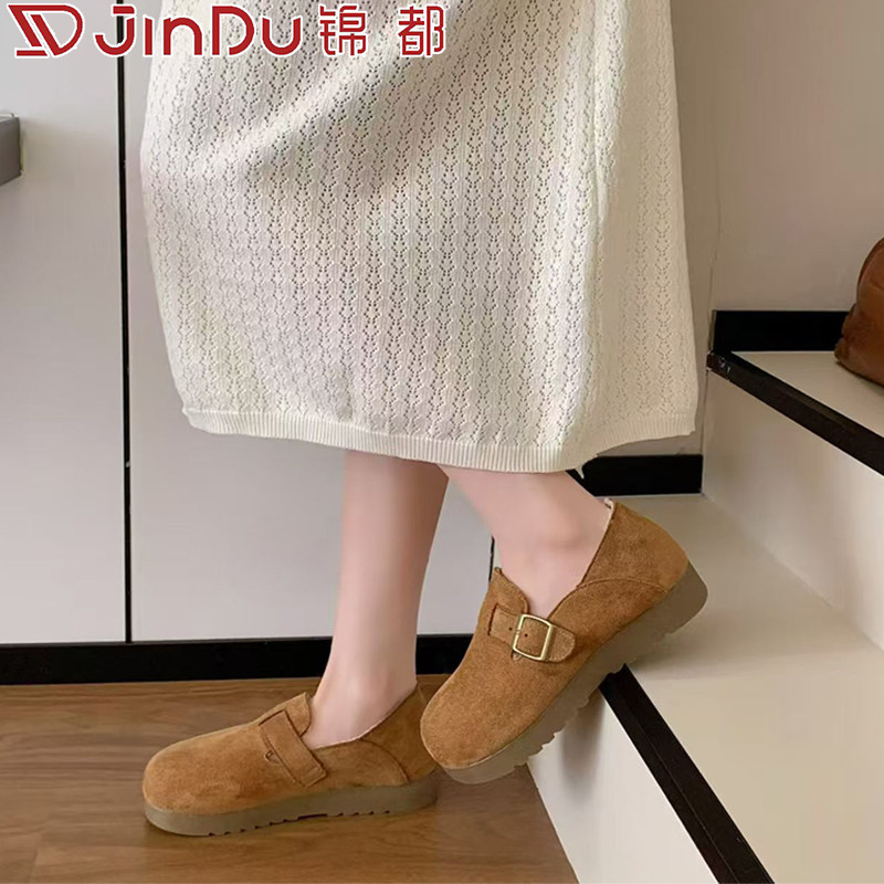 锦都厚底勃肯鞋女2025新款冬季一脚蹬软底不累脚加绒保暖两穿棉鞋,女鞋,勃肯鞋/软木鞋,淘宝优惠券,粉丝福利购,淘宝优惠卷