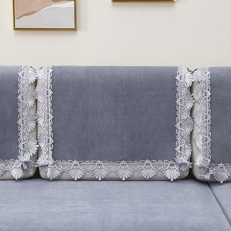 防滑简约沙发盖布扶手巾方形靠背巾欧式雪尼尔四季通用全包坐垫套