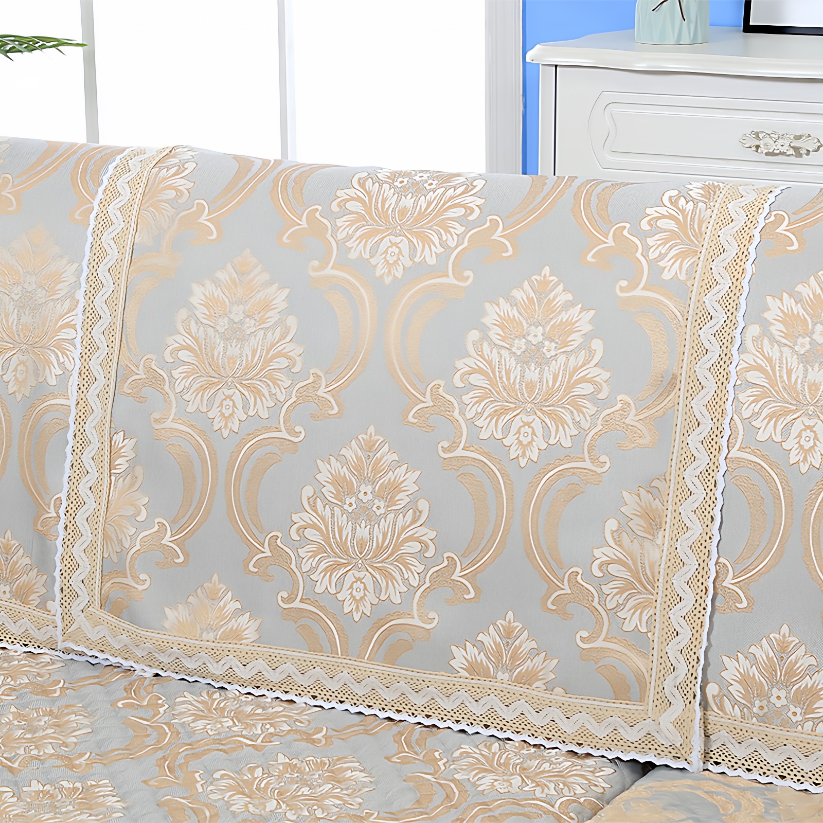 四季通用蕾丝沙发垫欧式防尘亚麻沙发巾靠背巾扶手巾盖布坐垫套罩