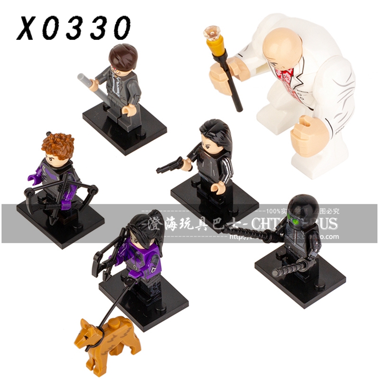 美剧鹰眼毕晓普金并黑寡妇回声MOC拼装积木人仔玩具X0330