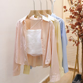 宽松显瘦百搭休闲外搭披肩衬衣外套上衣 新款 小个子防晒衬衫 女夏季