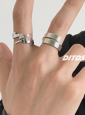 深海小众不褪色开口钛钢ins戒指