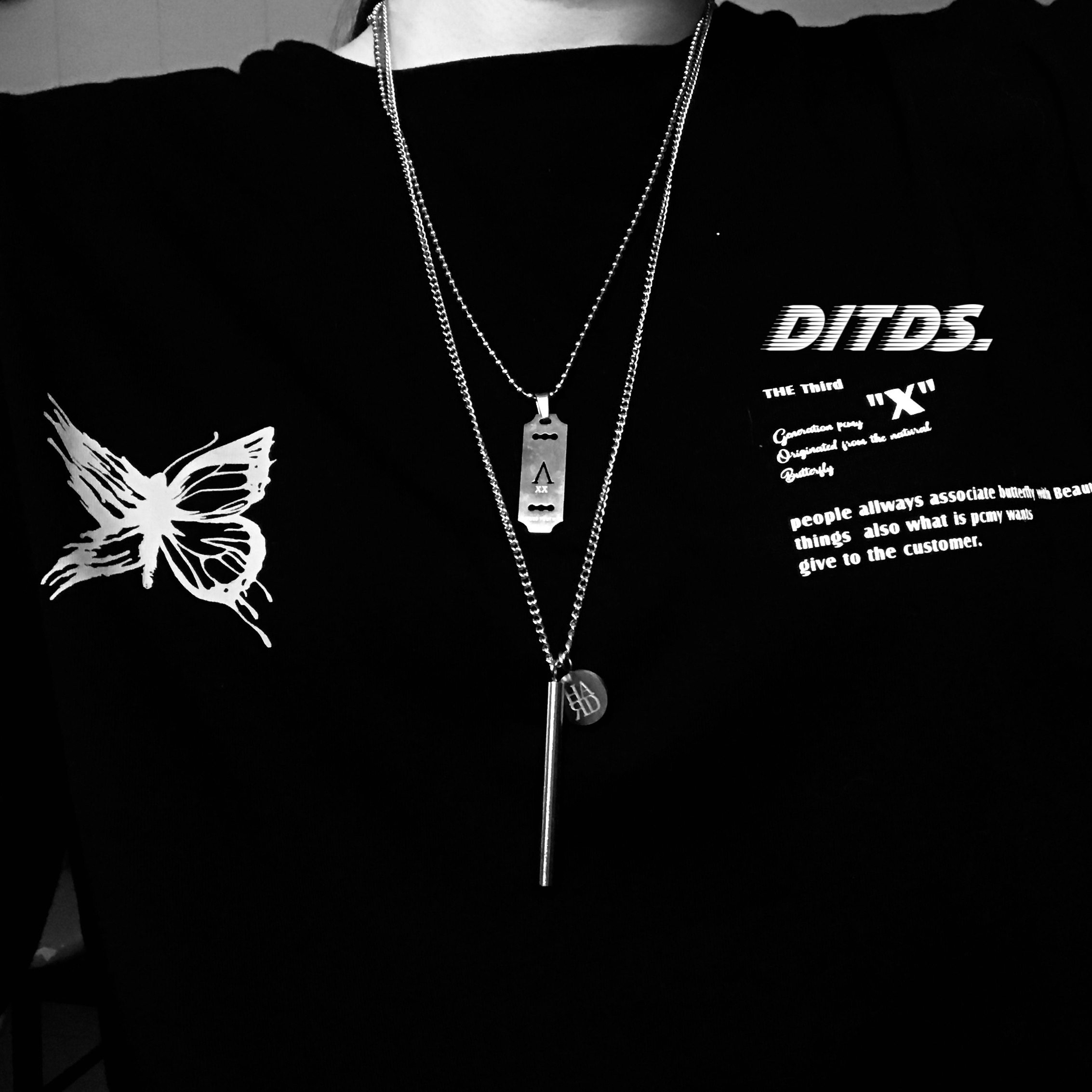 潜入深海*ins冷淡风潮牌嘻哈说唱机能叠链个性男女情侣项链