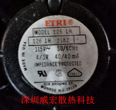 正品法国ETRI轴流风机126LH 115V 4/3W 8CM 8038散热风扇