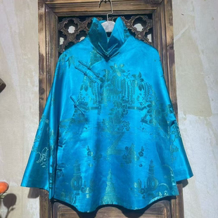 瑜玥传琦原创新款老软缎凤仙领斜襟女士高端上衣