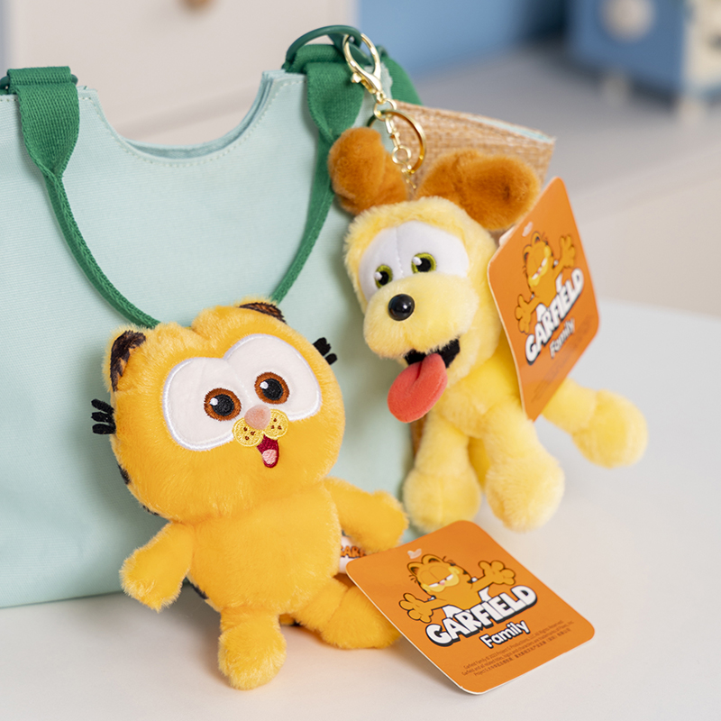 正版加菲猫玩偶小挂件欧迪狗公仔汽车钥匙扣毛绒玩具书包背包挂饰