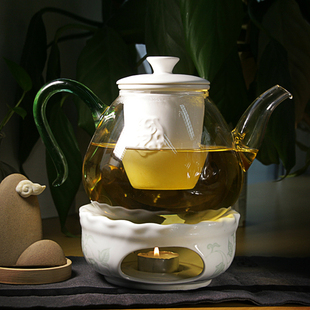 手工制造新款煮茶电陶炉茶具玻璃过滤茶壶陶瓷内胆大容量弘建茶器