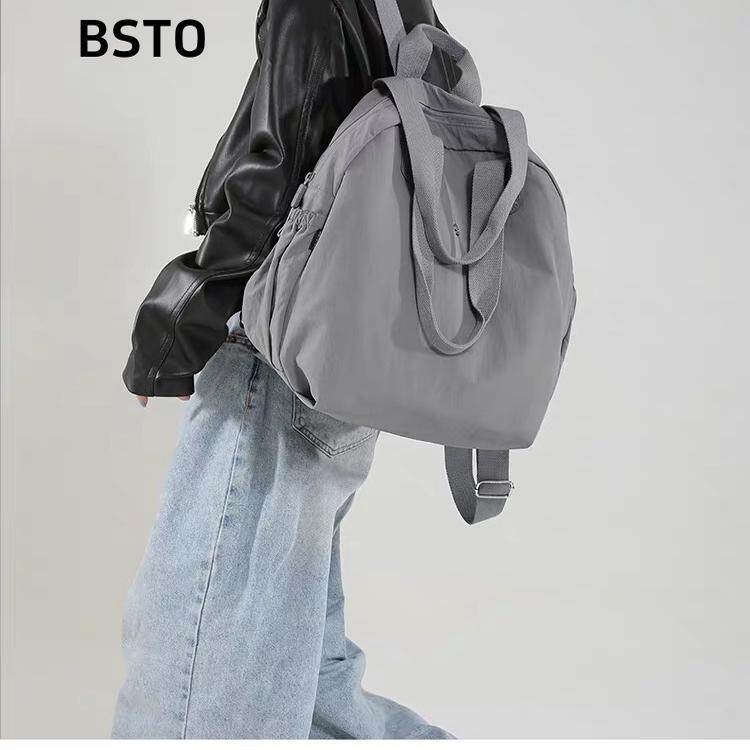 2025新款森系纯色双肩包贝壳包爆款单肩包降落伞面料大容量背包