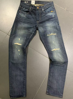 G-STAR专柜正品男蓝色百搭休闲3D剪裁修身版颓废质感牛仔裤51001