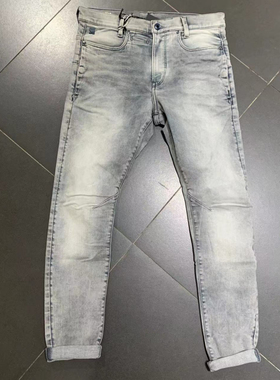 G-STAR专柜正品男士潮牌2023修身款弹力百搭休闲灰色牛仔裤D05385
