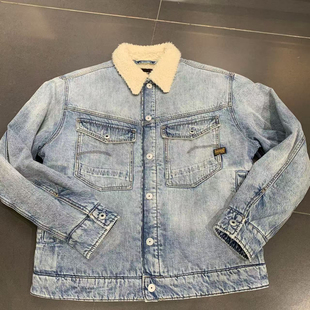 G-STAR专柜正品潮流型男纯色有型质感棉服牛仔薄棉外套D25138双色