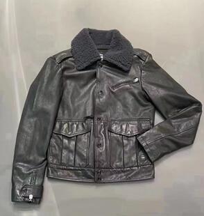 G-STAR专柜正品男毛领复古秋冬超帅真皮羊皮夹棉皮衣皮夹克D23609