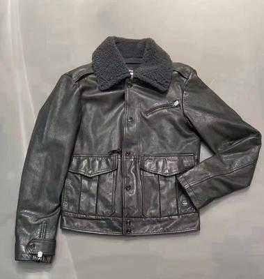 G-STAR皮衣皮夹克复古翻领