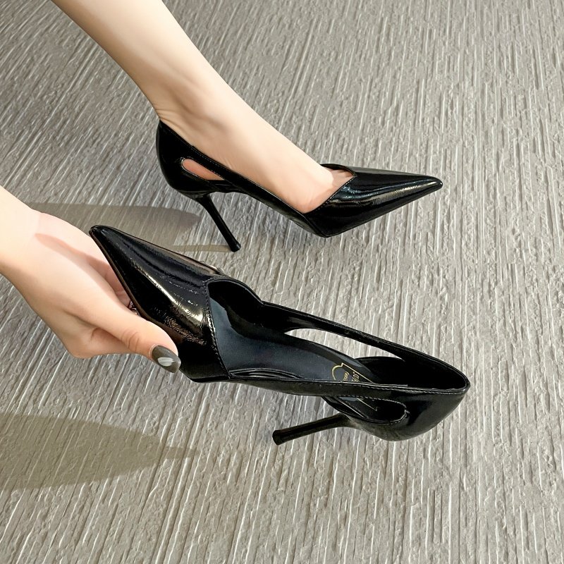 黑色高跟鞋女2026新款设计感小众气质名媛尖头细跟性感百搭单鞋女
