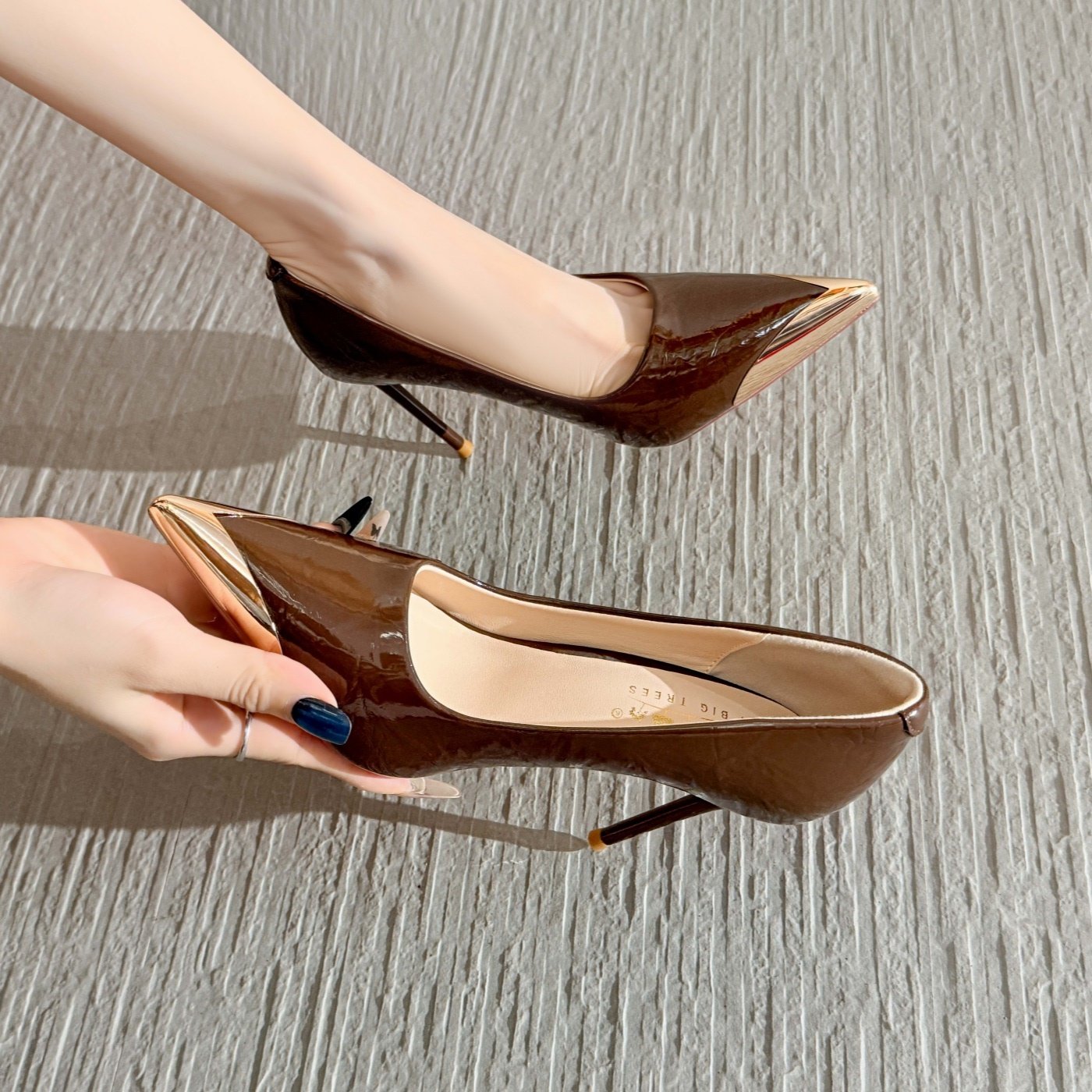 羊皮版~职业高跟鞋女2026新款气质高级感不累脚细跟大小码单鞋女