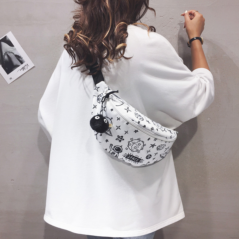 腰包女潮ins新款夏季帆布