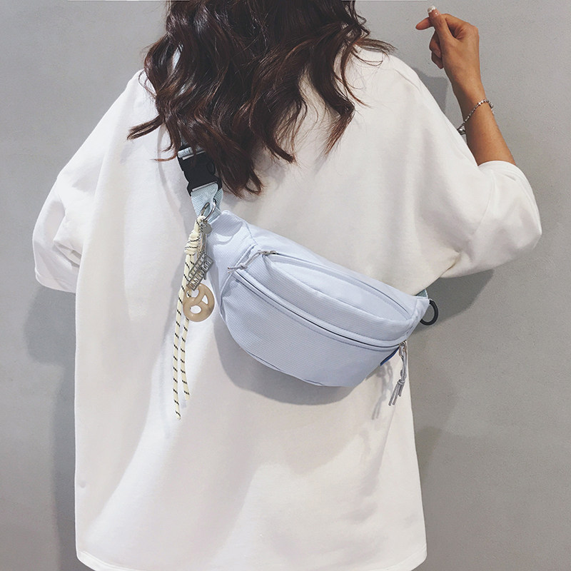 简约时尚帆布胸包女2025新款休闲百搭通勤斜挎包运动骑行单肩背包,箱包皮具/热销女包/男包,胸包,淘宝优惠券,粉丝福利购,淘宝优惠卷