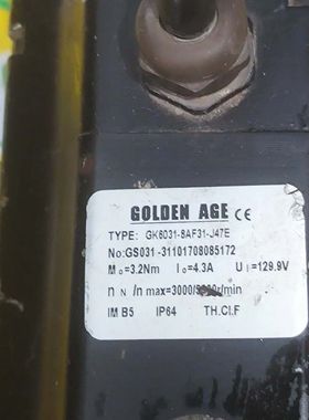登奇GOLDEN AGE伺服电机GK6031-8AF31-J