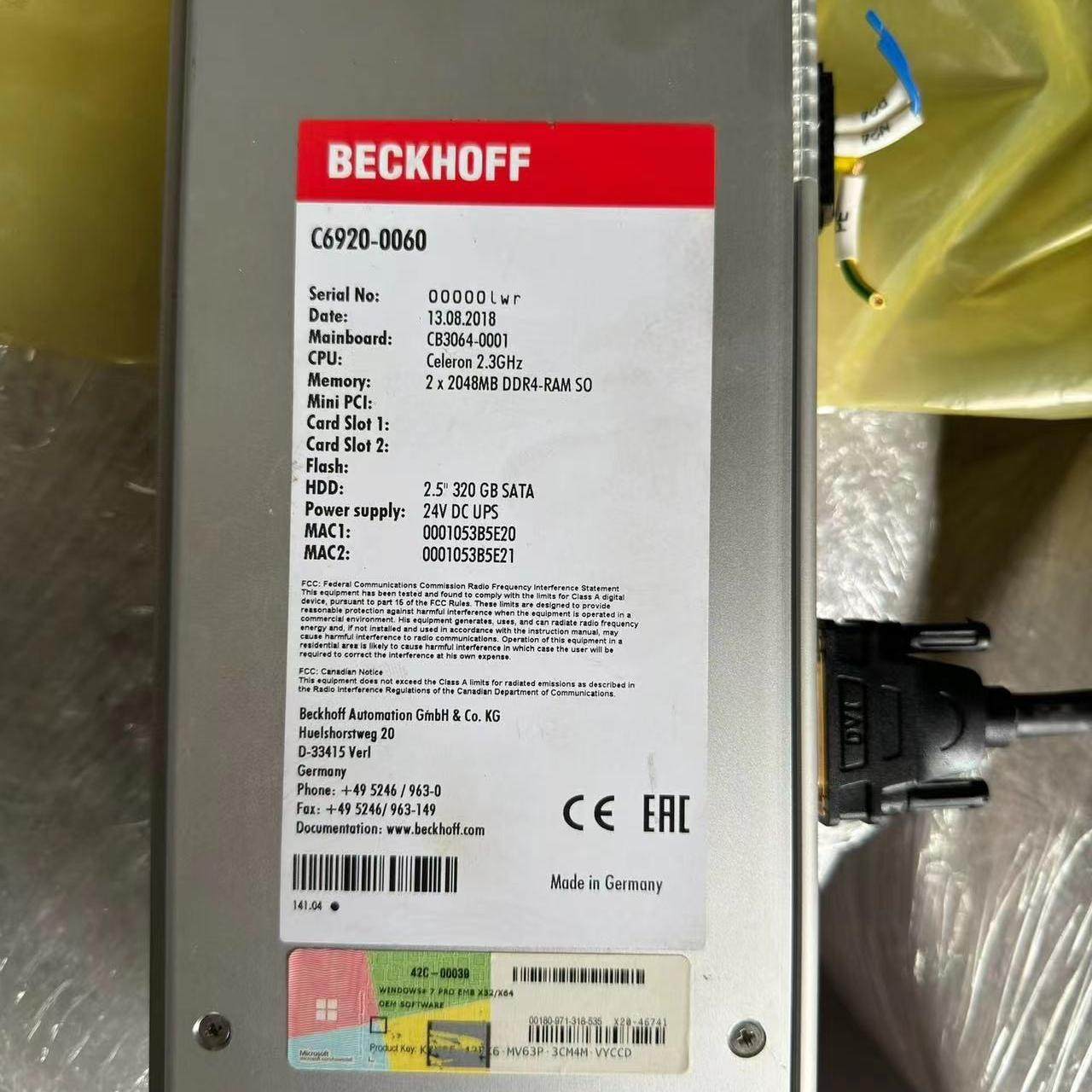 BECKHOFF倍福 C6920-0060 CB3064-0