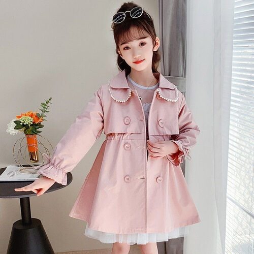女童春装外套韩版风衣中长款上衣
