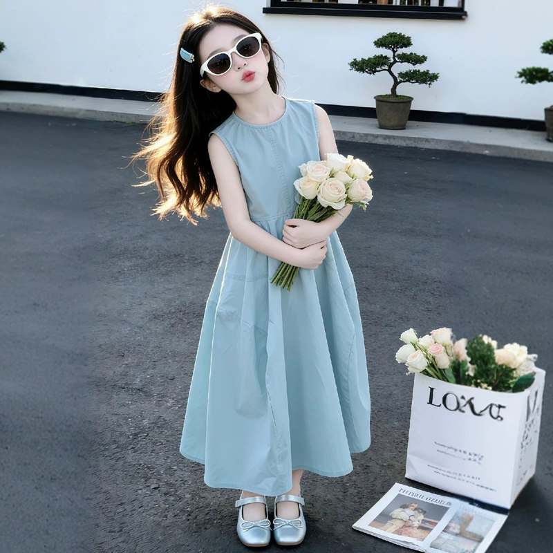 女童连衣裙夏季2026新款洋气儿童背心裙中大童裙子女孩夏装公主裙