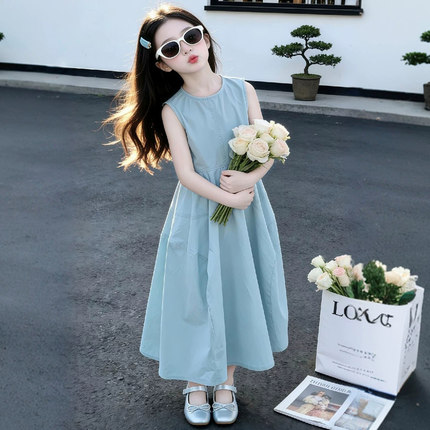 女童连衣裙夏季2026新款洋气儿童背心裙中大童裙子女孩夏装公主裙