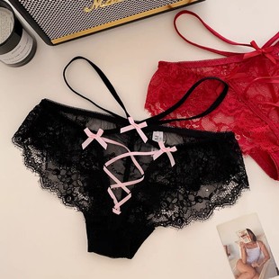 甜美可爱内裤 70斤i笑傲各自性感少女纯欲风蕾丝透气低腰三角裤 xxs