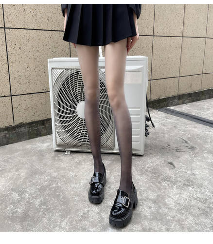 150矮个子显瘦渐变色丝袜薄款彩色小众黑丝袜防勾丝145加小码xxs