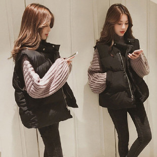 矮小个子加小码xxs马甲女冬短款羽绒棉加厚保暖坎肩外套145/150cm