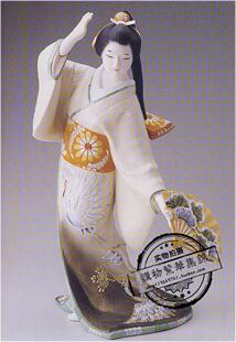 日本鹤舞博多人形人偶娃娃摆件雕像客厅工艺品礼物和风装 代购 饰