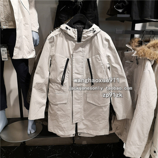 思莱德春季男士休闲连帽可拆卸内胆中长款两穿羽绒服压胶风衣外套