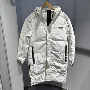连帽羽绒服外套 潮流防风水白色中长款 杰克琼斯JackJones冬季 男士