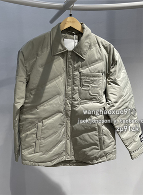 杰克琼斯JACKJONES冬季男士简约百搭纯色韩版休闲羽绒服夹克外套