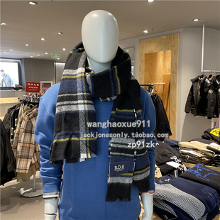 思莱德SELECTED冬季男女情侣保暖时尚休闲羊毛格子纹围巾围脖披肩