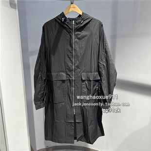 SELECTED思莱德 春夏季男士宽松阔版连帽中长轻薄款防晒风衣外套