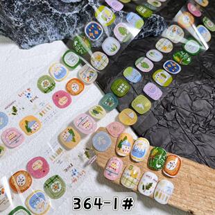 网红同款美甲转印纸蝴蝶结复古小碎花diy贴纸穿戴甲美甲店专用