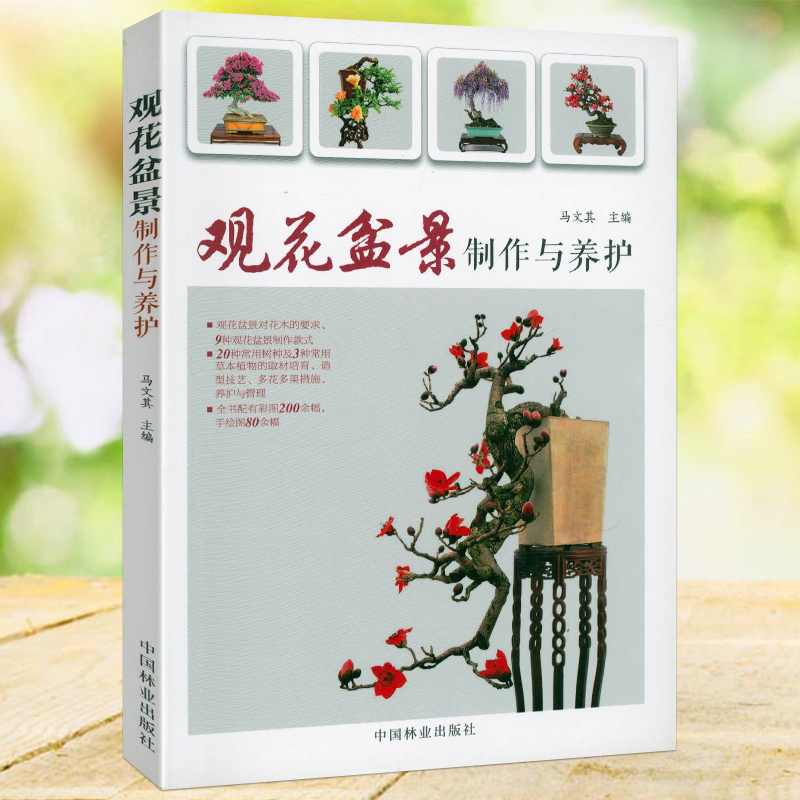 正版观花盆景制作与养护 盆景制作与养护图解书小品盆景47例中国盆景制作技术手册绘图树木盆景造型2000例 观果盆景制作与养护书籍