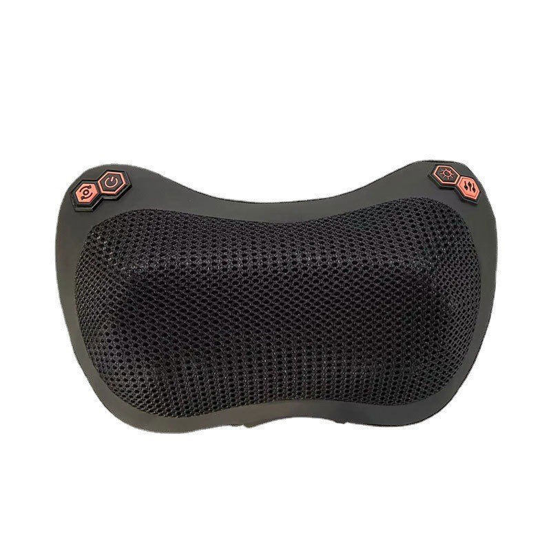 多功能电动家车载两用肩颈椎按摩器仪颈部智能四键16头黑色按摩枕
