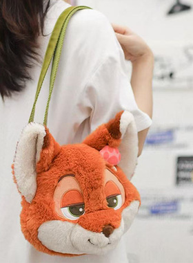 迪士尼正品疯狂动物城兔子朱迪尼克毛绒包包生日礼物双肩斜跨包