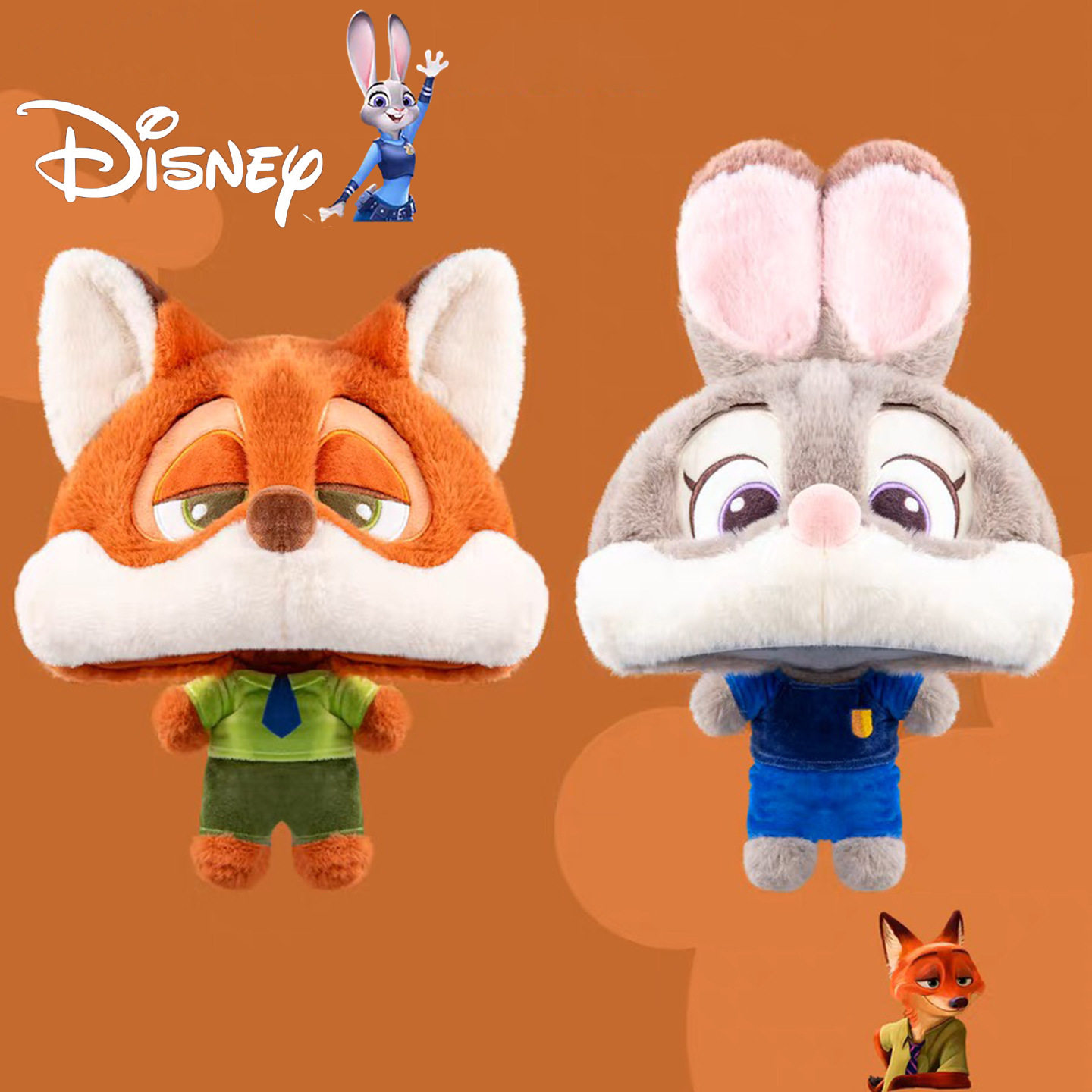 迪士尼正版朱迪尼克毛绒玩偶帽子男女可爱拍照显脸小打卡情侣帽子